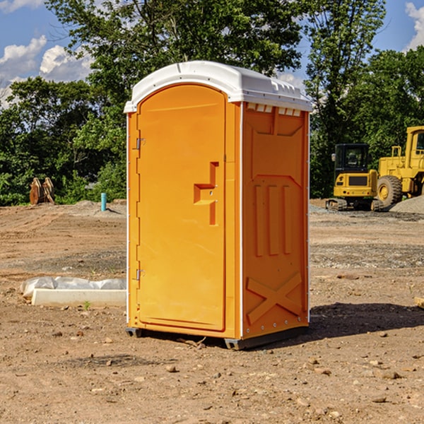 how often are the porta potties cleaned and serviced during a rental period in Tescott KS